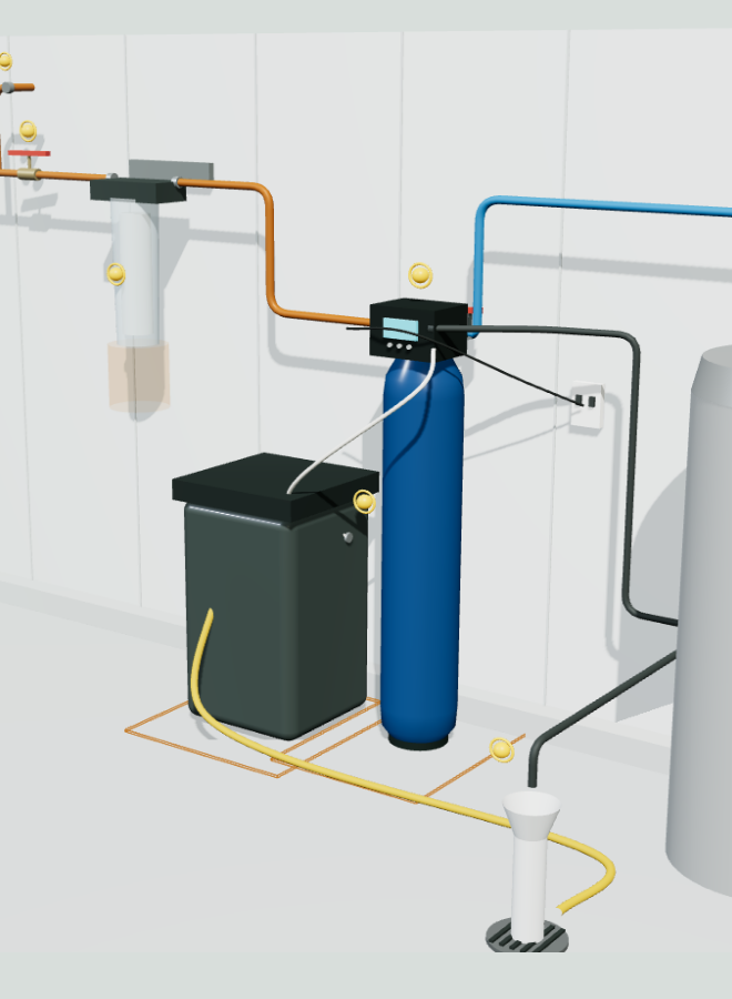 3D US garage whole-house water softener workspace